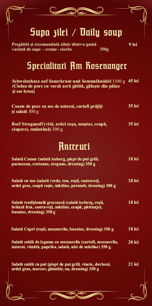 Restaurant Am Rosenanger Brasov